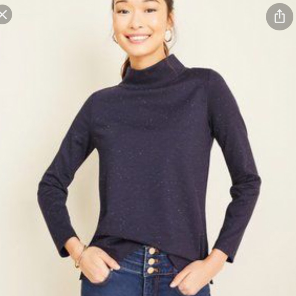 Ann Taylor Navy Blue Speckled Top